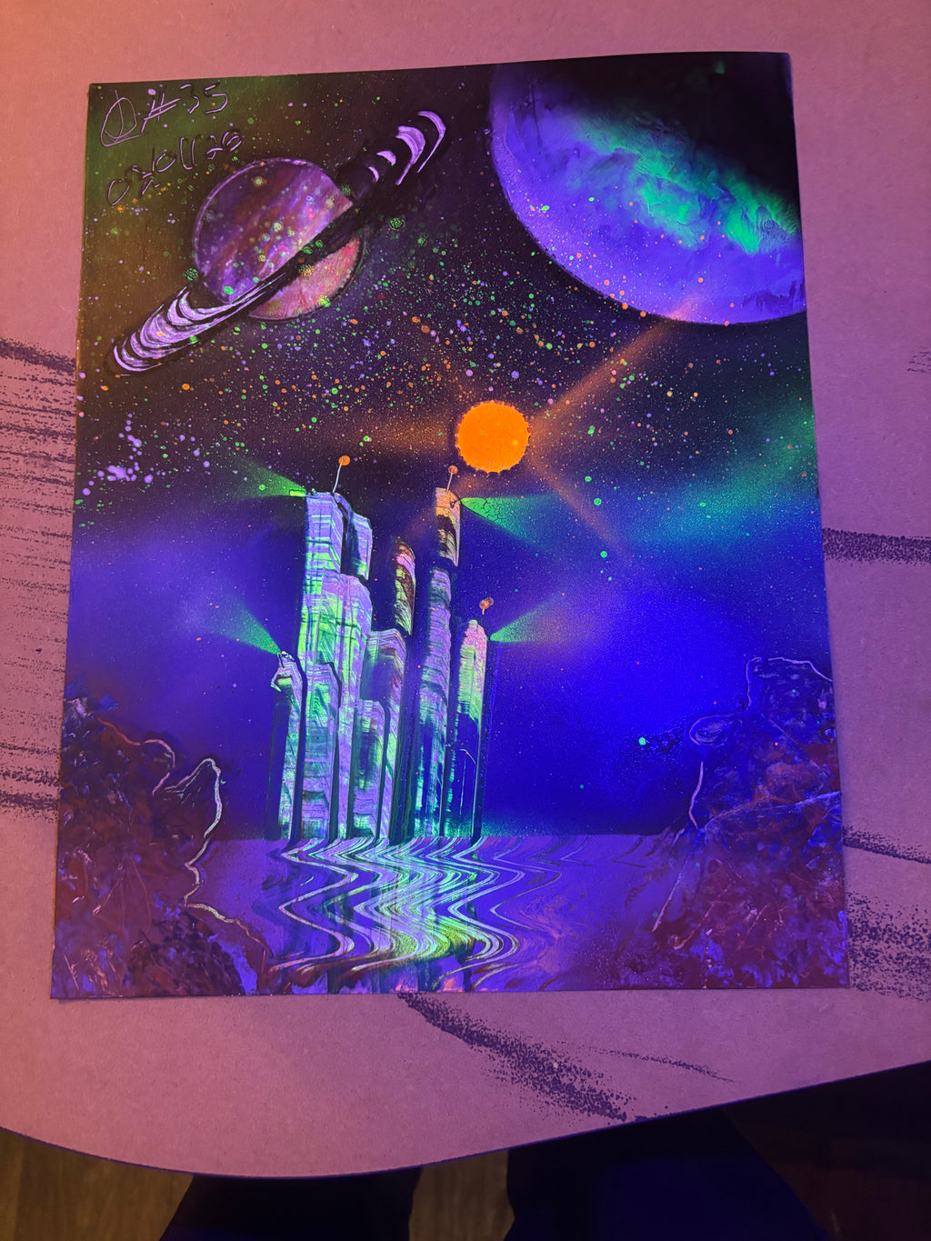 11x14” painting #35 black light standard priced